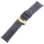 Ps3.5.yg Main Oyster Blue Salvage Leather Panerai Watch Band Strap With Yellow Gold Deployant Clasp