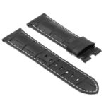 Ps4.1 Angle Black Croc Leather Panerai Watch Band Strap For Deployant Clasp
