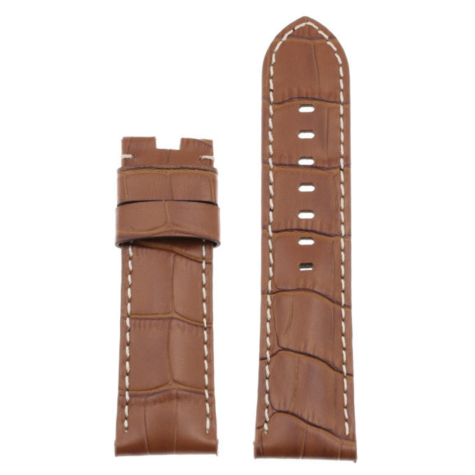Ps4.3 Up Rust Croc Leather Panerai Watch Band Strap For Deployant Clasp