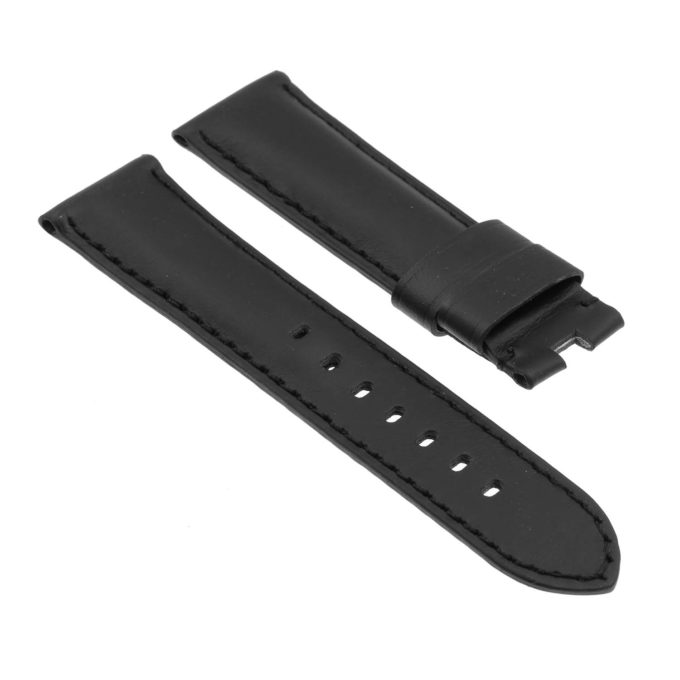 Ps5.1.1 Angle Black (Black Stitching) Smooth Leather Panerai Watch Band Strap For Deployant Clasp