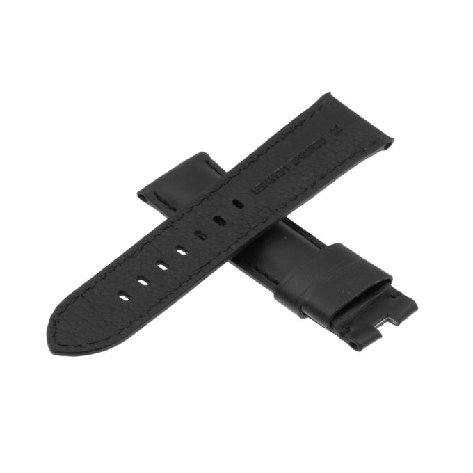Ps5.1.1 Back Black (Black Stitching) Smooth Leather Panerai Watch Band Strap For Deployant Clasp