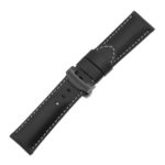 Ps5.1.mb Main Black Smooth Leather Panerai Watch Band Strap With Black Deployant Clasp