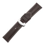 Ps5.2.ps Main Brown Smooth Leather Panerai Watch Band Strap With Polished Silver Deployant Clasp