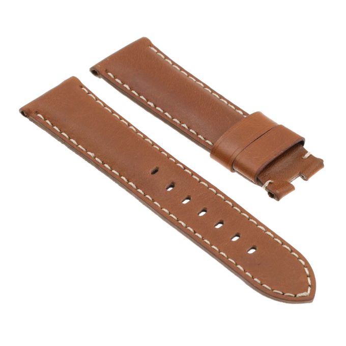 Ps5.3 Angle Tan Smooth Leather Panerai Watch Band Strap For Deployant Clasp