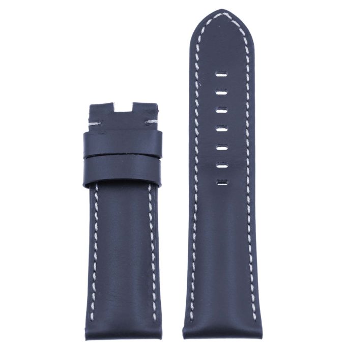Ps5.5 Up Navy Blue Smooth Leather Panerai Watch Band Strap For Deployant Clasp