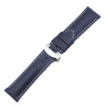 Ps5.5.ps Main Navy Blue Smooth Leather Panerai Watch Band Strap With Polished Silver Deployant Clasp