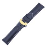 Ps5.5.yg Main Navy Blue Smooth Leather Panerai Watch Band Strap With Yellow Gold Deployant Clasp