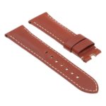 Ps5.8 Angle Rust Smooth Leather Panerai Watch Band Strap For Deployant Clasp