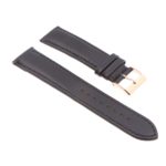 St18.1.1.rg Angle Black (Rose Gold Buckle) Padded Smooth Leather Watch Band Strap