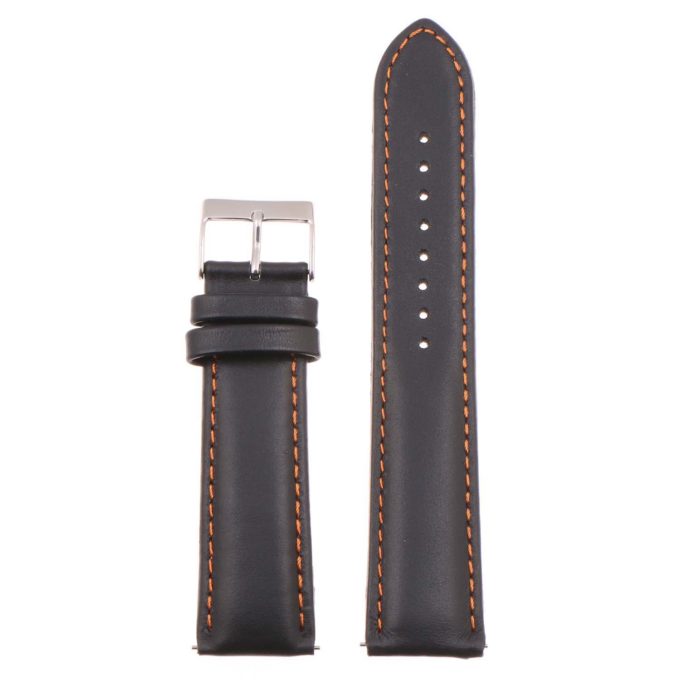 St18.1.12 Up Black & Orange Padded Smooth Leather Watch Band Strap