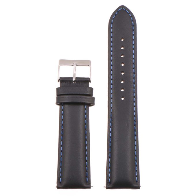St18.1.5 Up Black & Blue Padded Smooth Leather Watch Band Strap