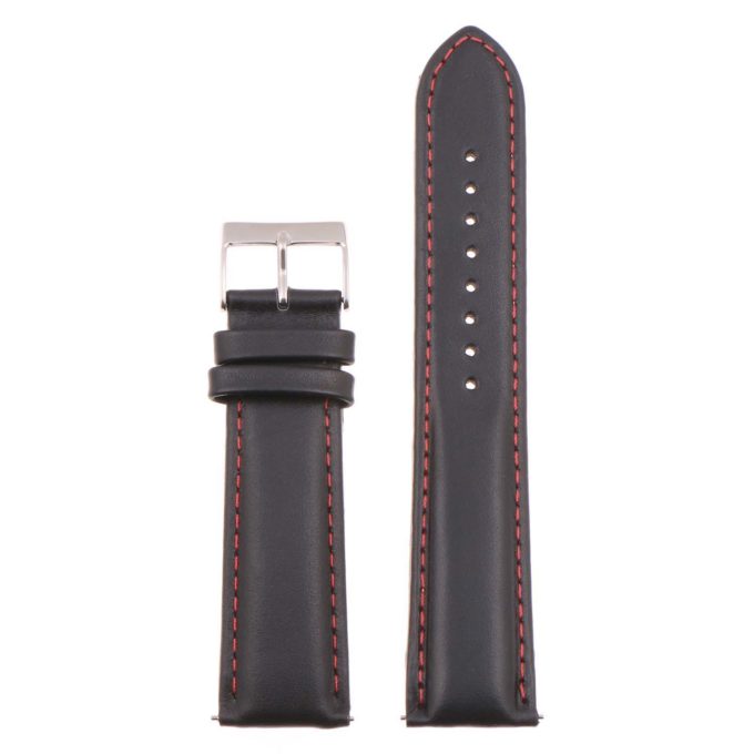 St18.1.6 Up Black & Red Padded Smooth Leather Watch Band Strap