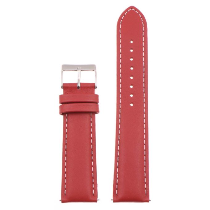 St18.6.22 Up Red & White Padded Smooth Leather Watch Band Strap