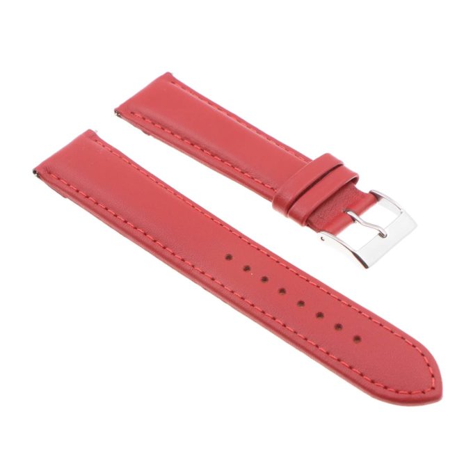 St18.6.6 Angle Red Padded Smooth Leather Watch Band Strap