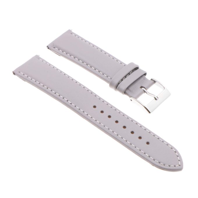 St18.7.7 Angle Grey Padded Smooth Leather Watch Band Strap