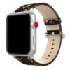 A.l11.1.6 Main Black & Red StrapsCo Leather Watch Band Strap With Peonies Floral Pattern For Apple Watch Series 1234 38mm 40mm 42mm 44mm