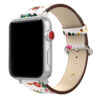 A.l11.22.6 Main White & Red StrapsCo Leather Watch Band Strap With Peonies Floral Pattern For Apple Watch Series 1234 38mm 40mm 42mm 44mm