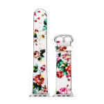 A.l11.22.6 Up White & Red StrapsCo Leather Watch Band Strap With Peonies Floral Pattern For Apple Watch Series 1234 38mm 40mm 42mm 44mm