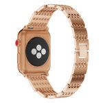 A.m13.rg Back Rose Gold StrapsCo Alloy Metal Link Watch Bracelet Band Strap With Rhinestones For Apple Watch Series 1234 38mm 40mm 42mm 44mm