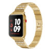 A.m13.yg Main Yellow Gold StrapsCo Alloy Metal Link Watch Bracelet Band Strap With Rhinestones For Apple Watch Series 1234 38mm 40mm 42mm 44mm