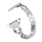 A.m14.ss Alt Silver StrapsCo Alloy Metal Link Watch Bracelet Band With Rhinestones For Apple Watch Series 1234 38mm 40mm 42mm 44mm