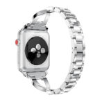 A.m14.ss Back Silver StrapsCo Alloy Metal Link Watch Bracelet Band With Rhinestones For Apple Watch Series 1234 38mm 40mm 42mm 44mm