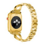 A.m14.yg Back Yellow Gold StrapsCo Alloy Metal Link Watch Bracelet Band With Rhinestones For Apple Watch Series 1234 38mm 40mm 42mm 44mm