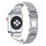 A.m15.ss Back Silver StrapsCo Stainless Steel Link Watch Bracelet Band With Rhinestones For Apple Watch Series 1234 38mm 40mm 42mm 44mm