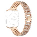 A.m16.rg Alt Rose Gold StrapsCo Alloy Metal Link Watch Bracelet Band With Rhinestones For Apple Watch Series 1234 38mm 40mm 42mm 44mm
