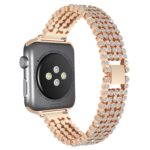 A.m16.rg Back Rose Gold StrapsCo Alloy Metal Link Watch Bracelet Band With Rhinestones For Apple Watch Series 1234 38mm 40mm 42mm 44mm