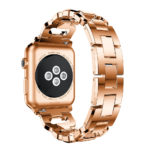 A.m17.rg Back Rose Gold StrapsCo Alloy Metal Link Watch Bracelet Band Strap With Rhinestones For Apple Watch Series 1234 38mm 40mm 42mm 44mm