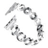 A.m18.ss.22 Alt Silver & White StrapsCo Alloy Metal Link Watch Bracelet Band With Rhinestones For Apple Watch Series 1234 38mm 40mm 42mm 44mm