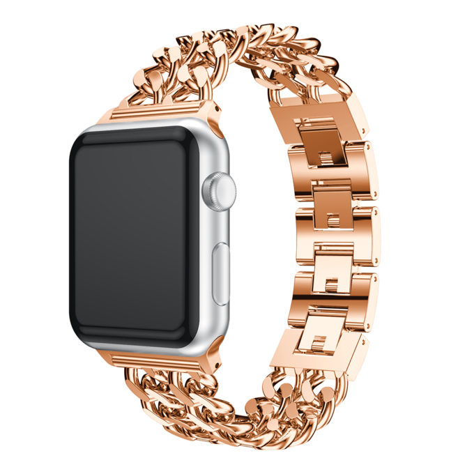 A.m19.rg Main Rose Gold StrapsCo Stainless Steel Link Watch Bracelet Band Strap For Apple Watch Series 1234 38mm 40mm 42mm 44mm