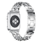 A.m19.ss Back Silver StrapsCo Stainless Steel Link Watch Bracelet Band Strap For Apple Watch Series 1234 38mm 40mm 42mm 44mm