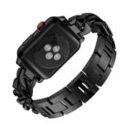 A.m33.mb Back Black StrapsCo Alloy Metal Link Watch Bracelet Band With Rhinestones For Apple Watch Series 1234 38mm 40mm 42mm 44mm