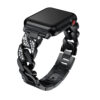 A.m33.mb Main Black StrapsCo Alloy Metal Link Watch Bracelet Band With Rhinestones For Apple Watch Series 1234 38mm 40mm 42mm 44mm