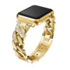 A.m33.yg Main Yellow Gold StrapsCo Alloy Metal Link Watch Bracelet Band With Rhinestones For Apple Watch Series 1234 38mm 40mm 42mm 44mm