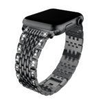 A.m35.mb Main Black StrapsCo Alloy Metal Watch Bracelet Band Strap With Rhinestones For Apple Watch Series 4 40mm 44mm