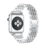A.m35.ss Back Silver StrapsCo Alloy Metal Watch Bracelet Band Strap With Rhinestones For Apple Watch Series 4 40mm 44mm