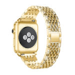 A.m35.yg Back Yellow Gold StrapsCo Alloy Metal Watch Bracelet Band Strap With Rhinestones For Apple Watch Series 4 40mm 44mm