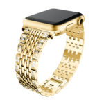 A.m35.yg Main Yellow Gold StrapsCo Alloy Metal Watch Bracelet Band Strap With Rhinestones For Apple Watch Series 4 40mm 44mm