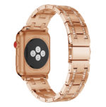 A.m36.rg Back Rose Gold StrapsCo Alloy Metal Link Watch Bracelet Band Strap With Rhinestones For Apple Watch Series 4 40mm 44mm