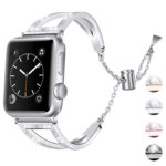 A.m8.ss Gallery Silver StrapsCo Stainless Steel Watch Bracelet Band Strap With Rhinestones For Apple Watch Series 1234 38mm 40mm 42mm 44mm