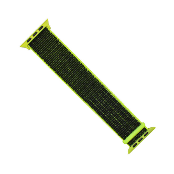 A.ny3.11a.7 Angle Neon Green & Grey StrapsCo Woven Nylon Watch Band Strap For Apple Watch Series 123 38mm 42mm