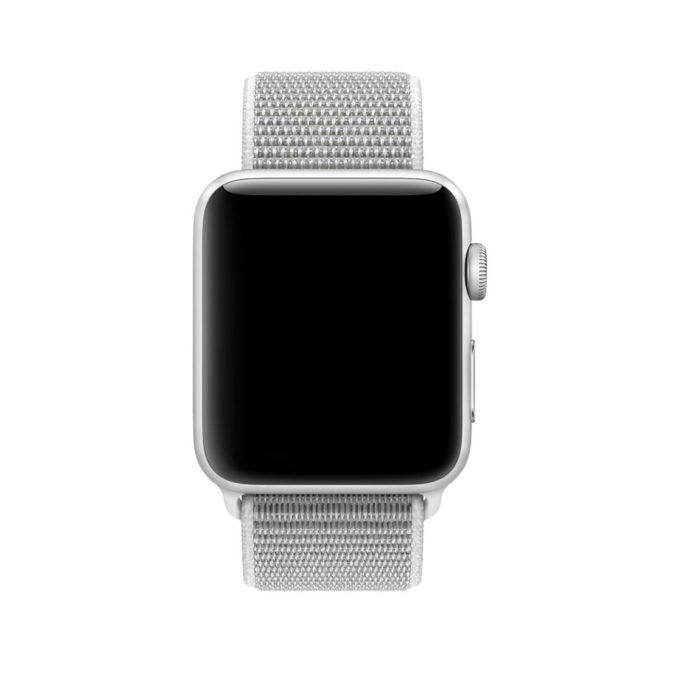 A.ny3.22.7 Front White & Grey StrapsCo Woven Nylon Watch Band Strap For Apple Watch Series 123 38mm 42mm