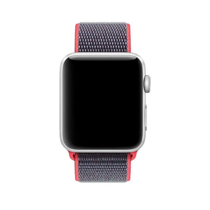 A.ny3.6.7 Front Red & Grey StrapsCo Woven Nylon Watch Band Strap For Apple Watch Series 123 38mm 42mm