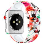 A.r4.e Back Garden Flowers StrapsCo Silicone Rubber Colorful Pattern Watch Band Strap For Apple Watch Series 123 38mm 42mm