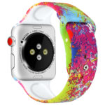 A.r4.h Back Paint Splatter StrapsCo Silicone Rubber Colorful Pattern Watch Band Strap For Apple Watch Series 123 38mm 42mm