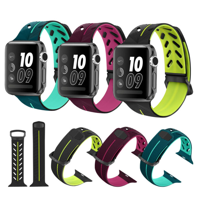 A.r5 All Colour StrapsCo Silicone Rubber Watch Band Strap For Apple Watch Series 123 38mm 42mm