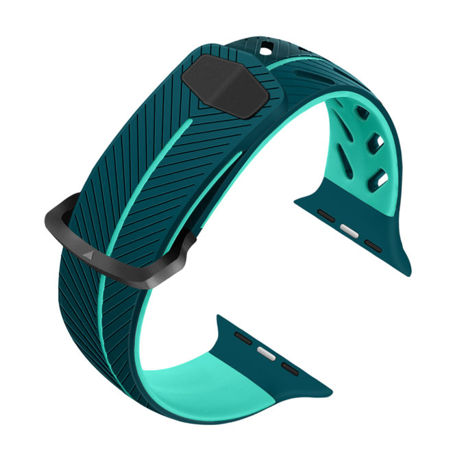 A.r5.11 Back Turquoise StrapsCo Silicone Rubber Watch Band Strap For Apple Watch Series 123 38mm 42mm